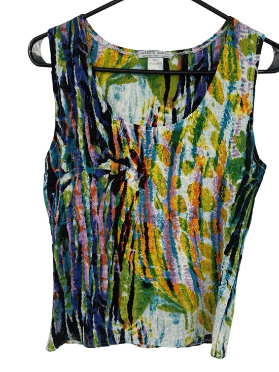 Alberto Makali Tops - ALBERTO MAKALI Colorful Pleated Tank Top M